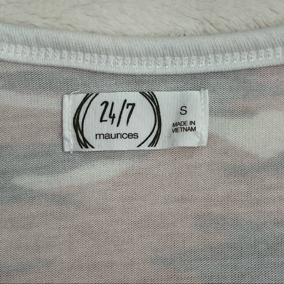 Maurice’s 24/7 Pink Camo Cold Shoulder Top Size Small - Picture 4 of 7